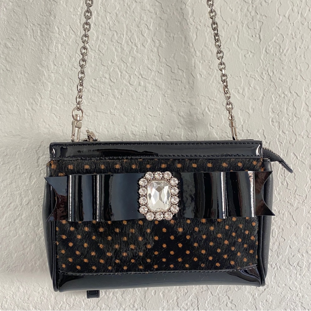 My flat in London crystal embellished bow bag